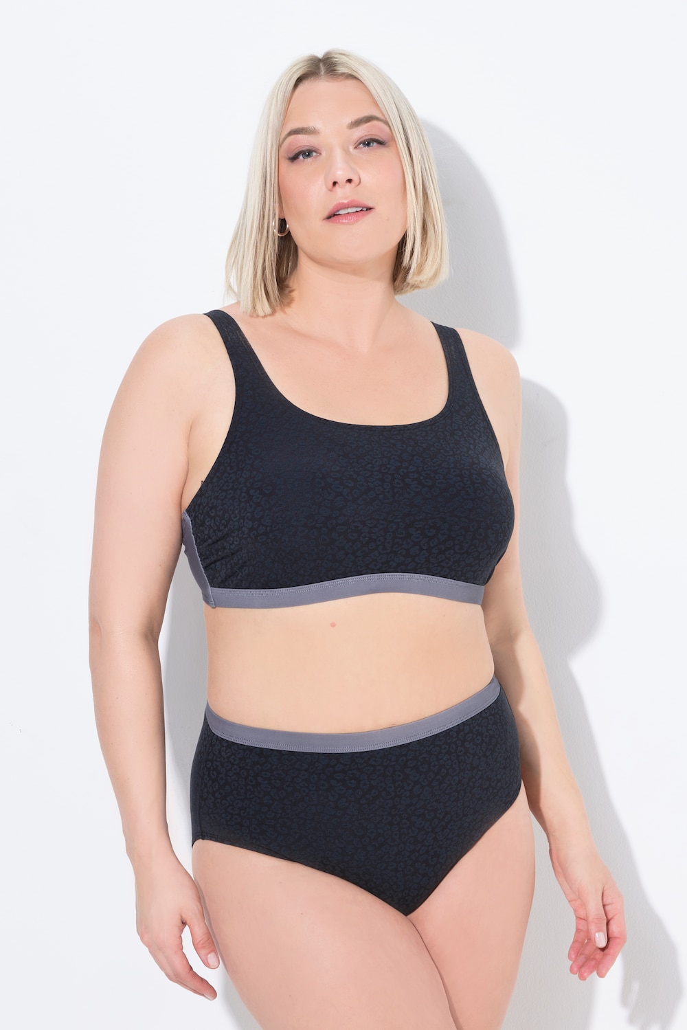 Große Größen Bikini, Damen, schwarz, Größe: 46/48, Synthetische Fasern/Elasthan/Polyester, Ulla Popken