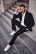 Pantalon JP 1880 FLEXNAMIC® en tissu seersucker, vêtement combinable avec d'autres pièces de la gamme San Remo, collection Business - jusqu'au 74