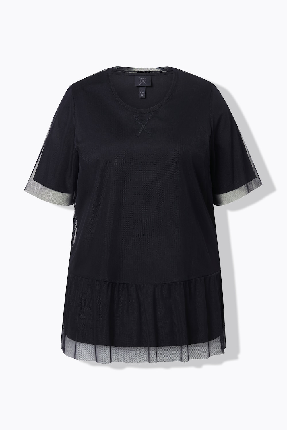 Stora storlekar T-shirt, Dam, svart, storlek: 46/48, Polyester/Bomull, Ulla Popken