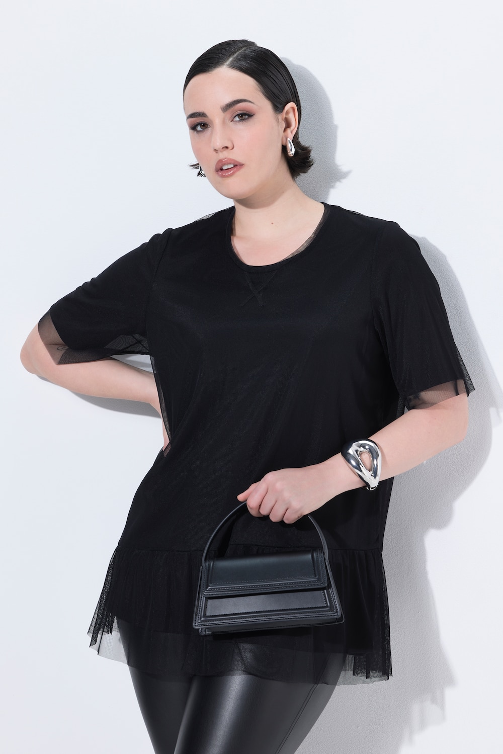 T-shirt, dubbellaags, Classic Fit, korte mouwen