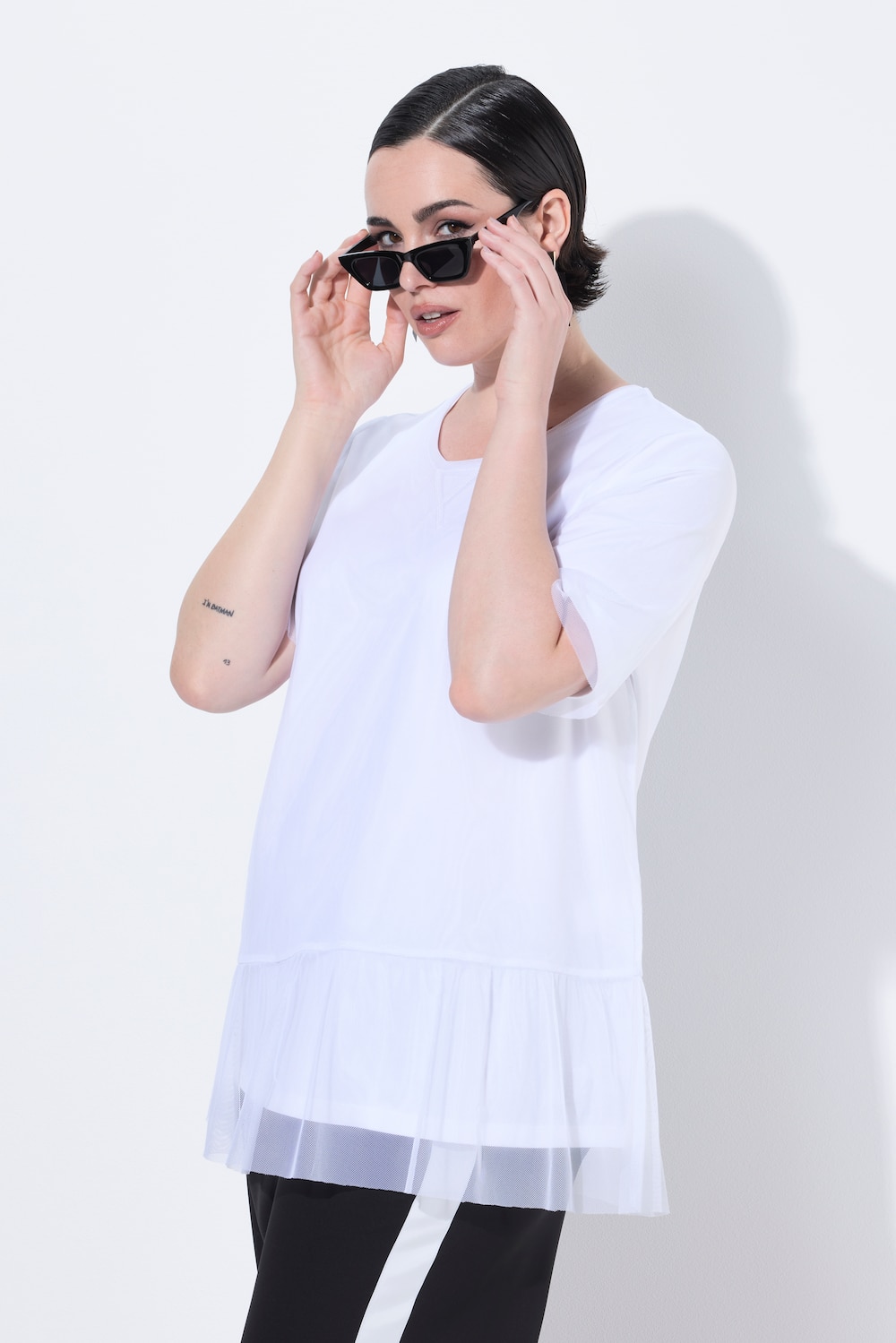 T-shirt, dubbellaags, Classic Fit, korte mouwen