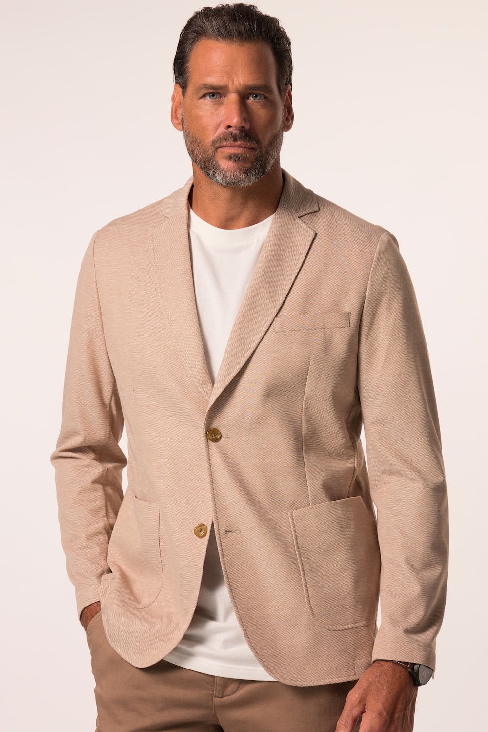Stora storlekar Kavaj, Her, beige, storlek: 7XL, Polyester/Viskos, JP1880