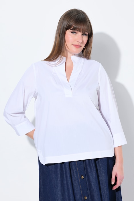 3/4 Sleeve Goblet Collar Blouse