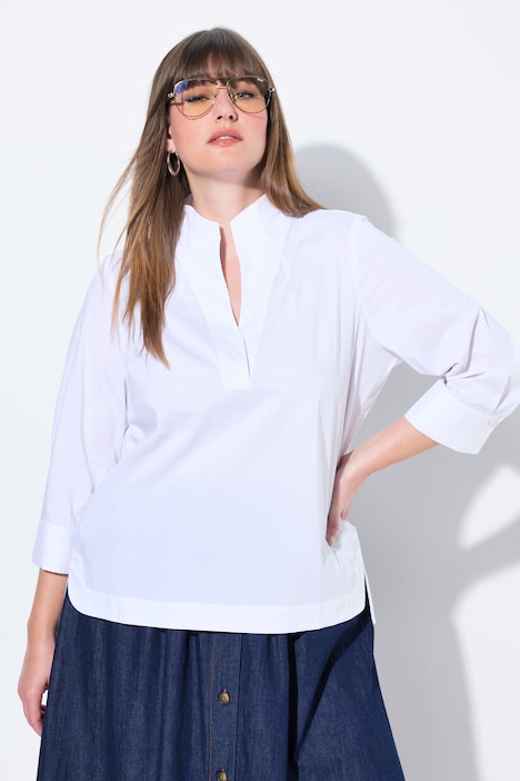 3/4 Sleeve Goblet Collar Blouse