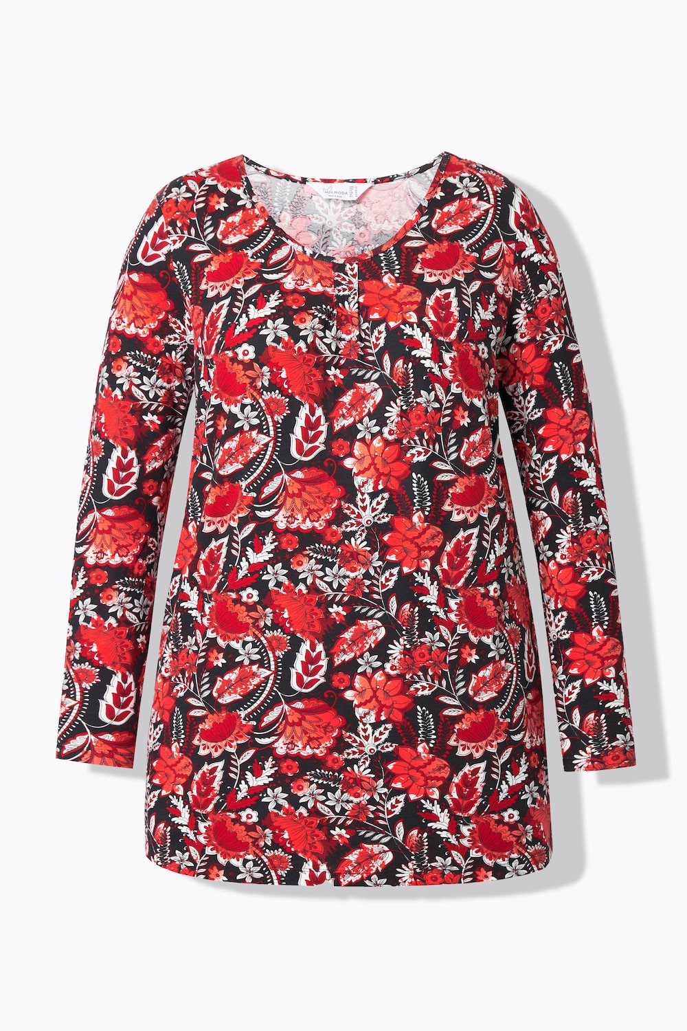Stora storlekar T-shirt, Dam, röd, storlek: 42, Viskos, Mia Moda