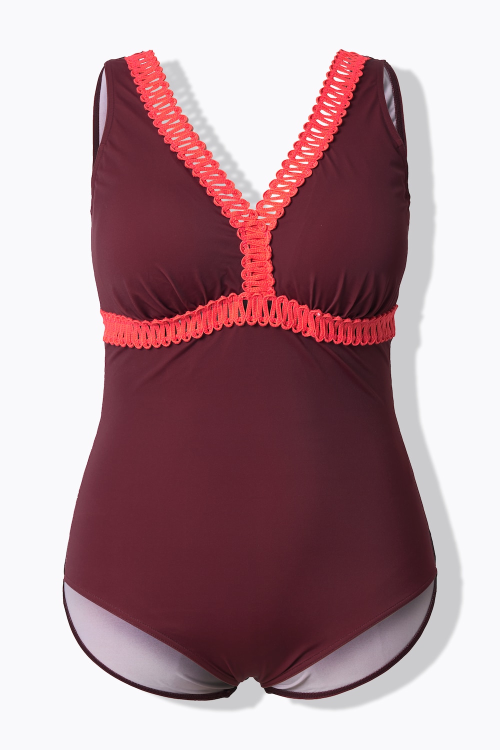 Badeanzug, Zierborten, Softcups, tiefer Rücken, recycelt