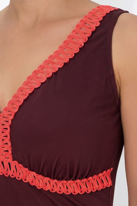 Badeanzug, Zierborten, Softcups, tiefer Rücken, recycelt