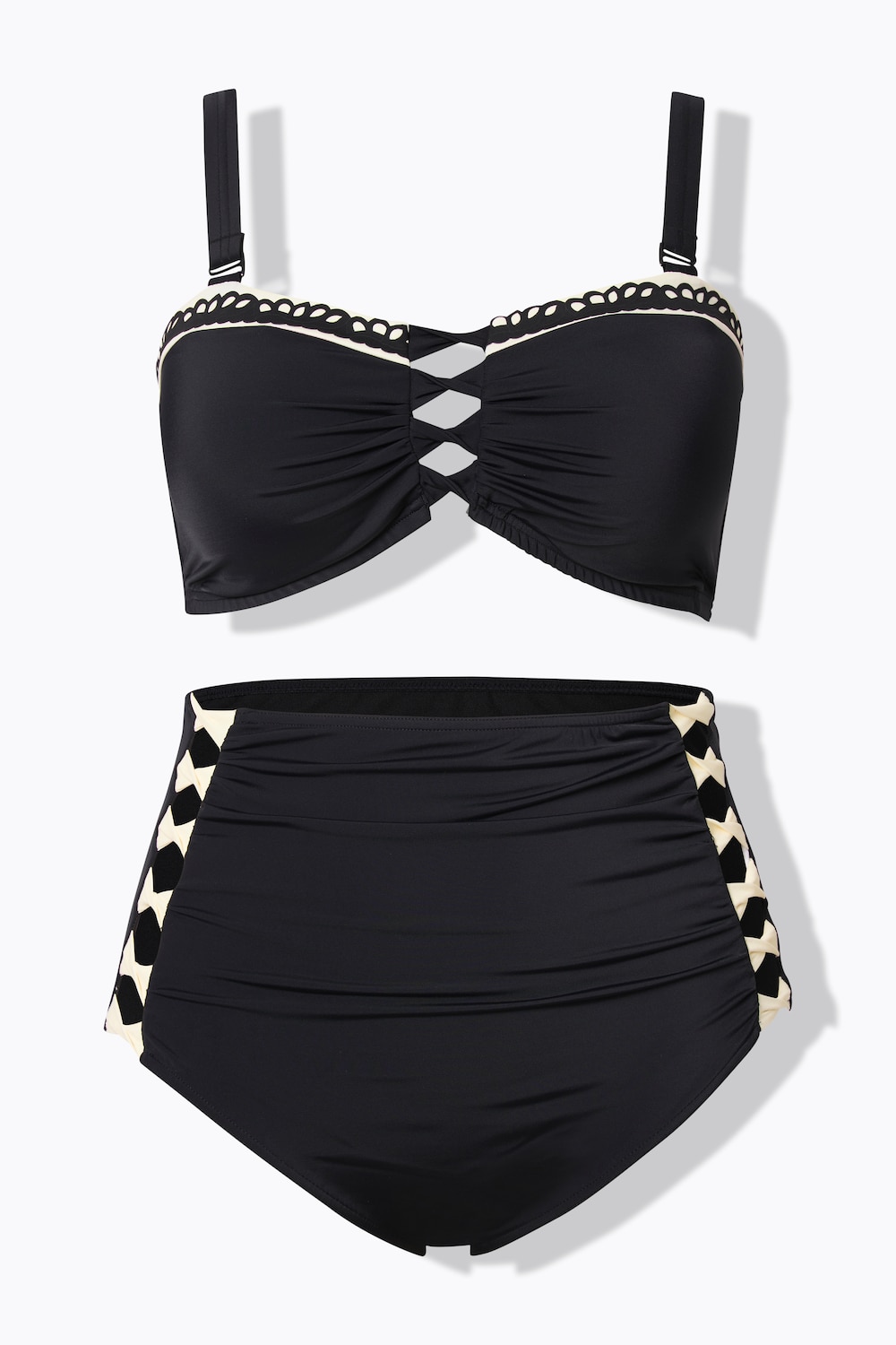 Stora storlekar Bikini, Dam, svart, storlek: 50, Polyester/Elastan, Ulla Popken