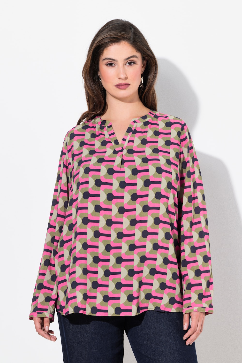 Große Größen Tunika, Damen, rosa, Größe: 46/48, Viskose, Ulla Popken