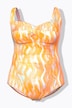 Abstract Print Ruched One Piece Swimsuit