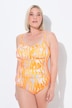 Abstract Print Ruched One Piece Swimsuit