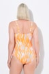 Abstract Print Ruched One Piece Swimsuit