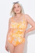 Abstract Print Ruched One Piece Swimsuit