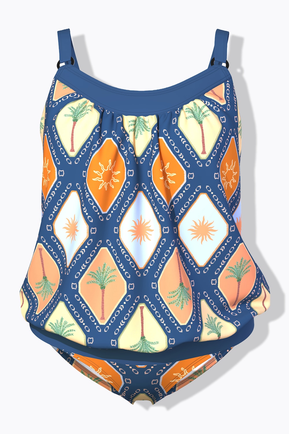 Stora storlekar Tankini, Dam, turkos, storlek: 54/56, Syntetfibrer/Elastan, Ulla Popken