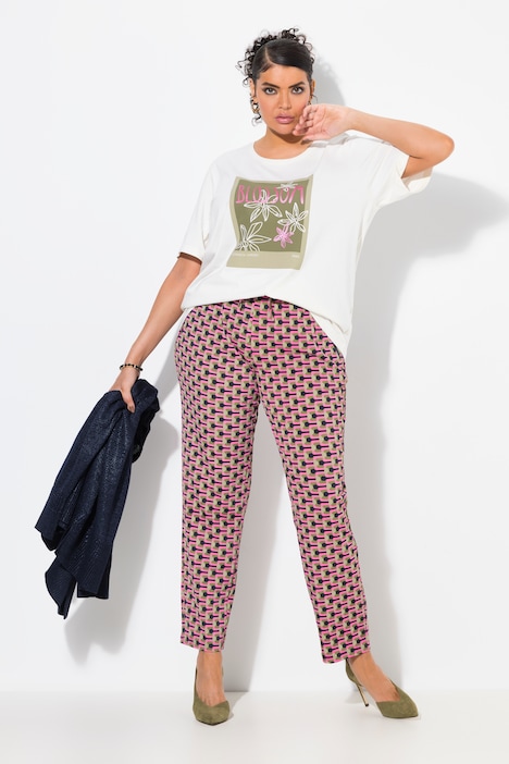 Graphic Print Elastic Waist Pants