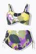 Bikini, Blumen, Träger verstellbar, Raffung, High Waist