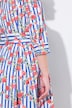 Striped Floral Print 3/4 Sleeve Button Down Maxi Dress