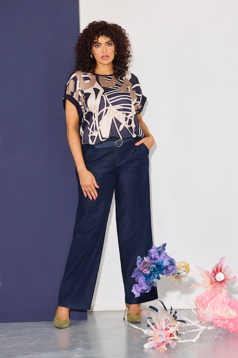 Front Crease Wide Leg Jeans