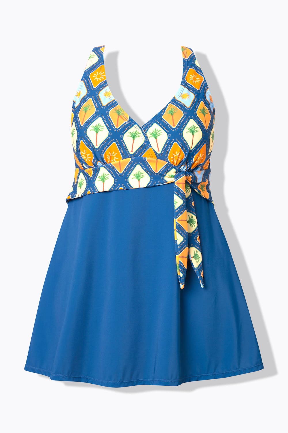 Stora storlekar Badklänning, Dam, turkos, storlek: 46, Polyester/Syntetfibrer/Elastan, Ulla Popken
