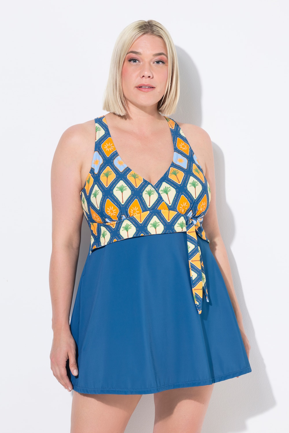 Große Größen Badekleid, Damen, türkis, Größe: 58, Polyester/Synthetische Fasern/Elasthan, Ulla Popken