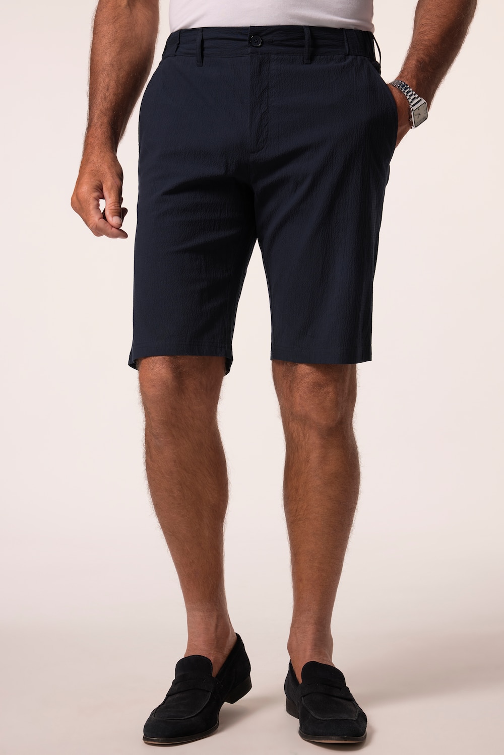 JP1880 Bermuda, Seersucker, Elastikbund, Straight Fit, bis Gr. 72