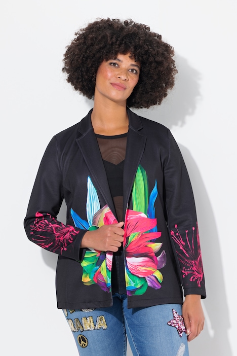 Blazer, Langarm mit Blume, Color-Futter