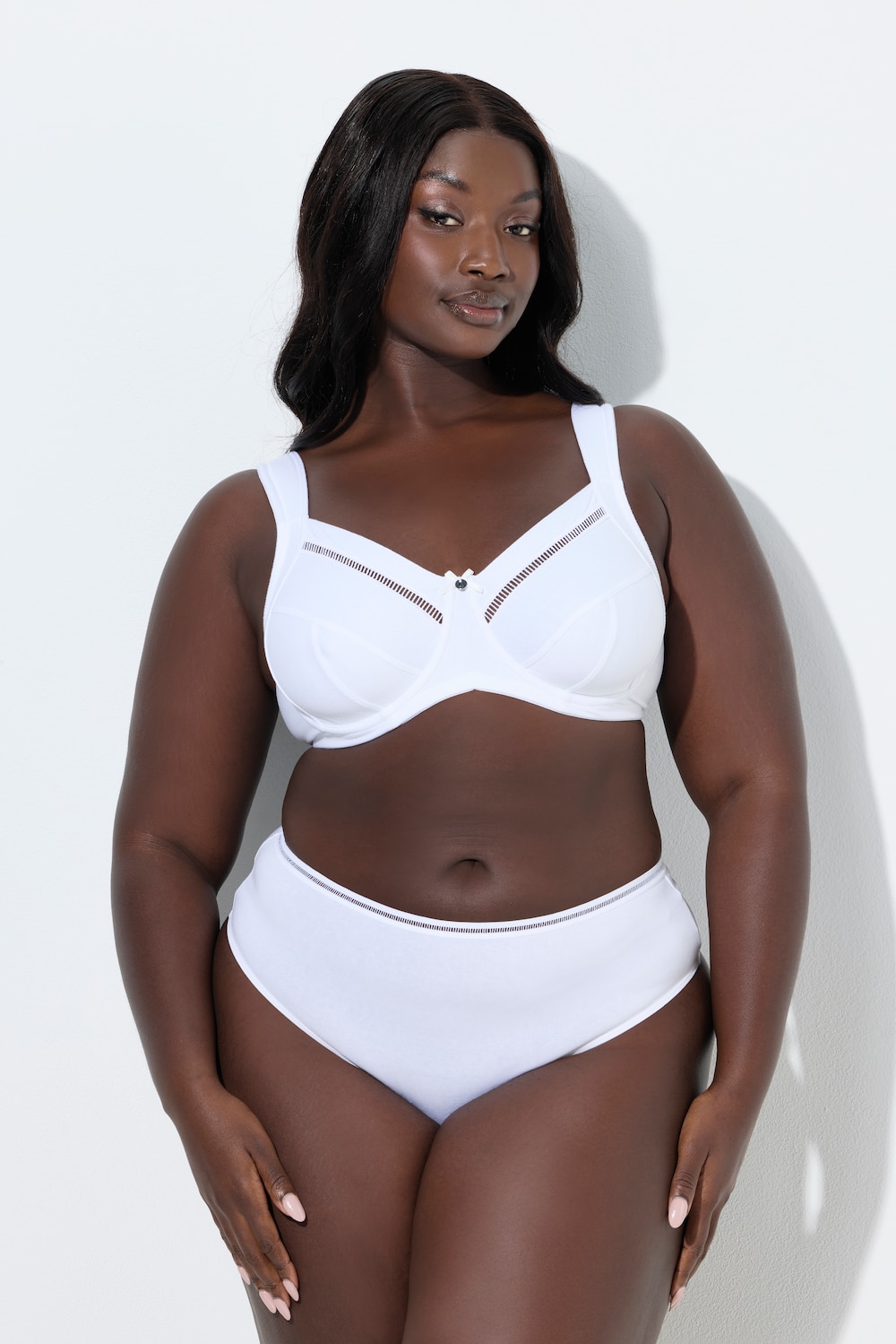 Thumbnail - Große Größen Bügel-BH, Damen, weiß, Größe: 90C, Baumwolle/Synthetische Fasern, Ulla Popken