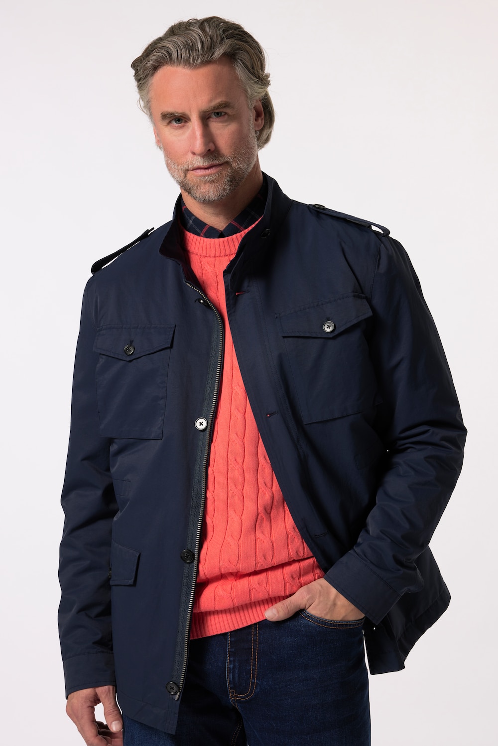 Boston Park Fieldjacket, Stehkragen, Klappentaschen, bis 84/86