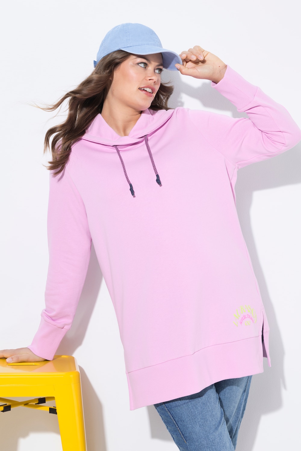 Große Größen Sweatshirt, Damen, lila, Größe: 44/46, Baumwolle/Polyester, LAURASON