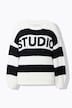 Sweater, oversize, brede striber, statement