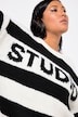 Sweater, oversize, brede striber, statement