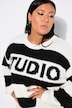 Sweater, oversize, brede striber, statement