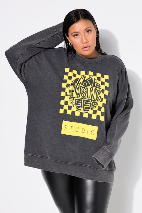 Sweatshirt, oversized, Studio Print, weiter Langarm