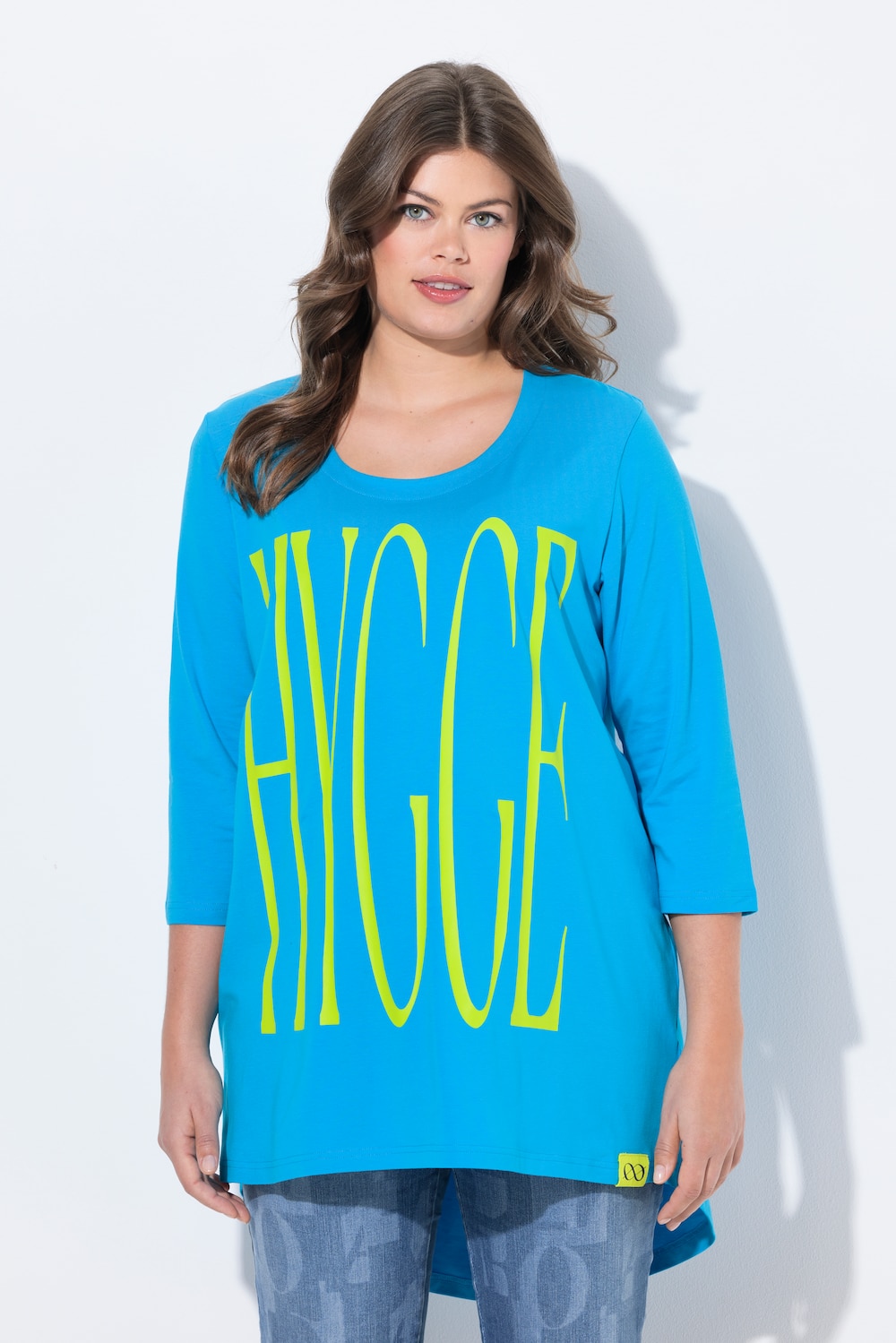 Große Größen Shirt, Damen, türkis, Größe: 44/46, Baumwolle, LAURASON