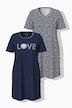 Bigshirts, 2er-Pack, Rundhals/ V-Ausschnitt, Halbarm