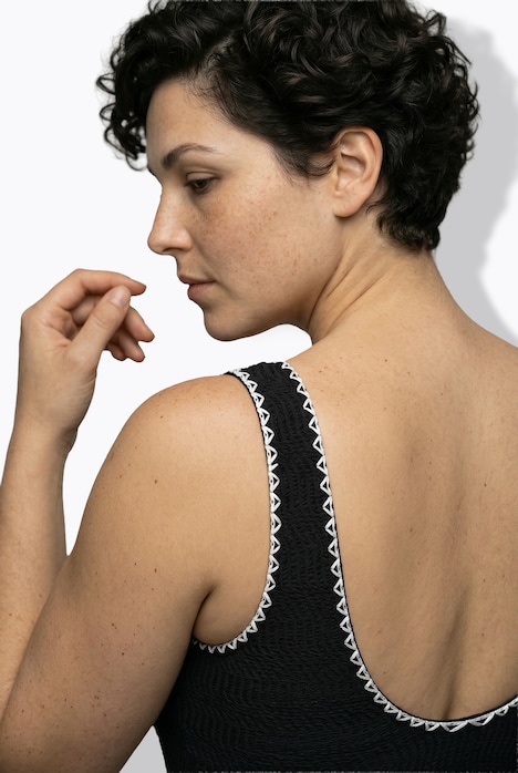 Badeanzug, Struktur, ohne Softcups, V-Ausschnitt