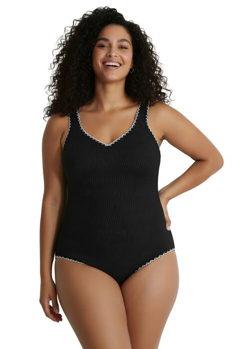 Plavky, struktura, bez měkkých košíčků, výstřih do V