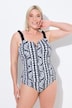 Ammonite Print One Piece Split Neck Swimsuit