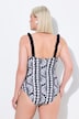 Ammonite Print One Piece Split Neck Swimsuit