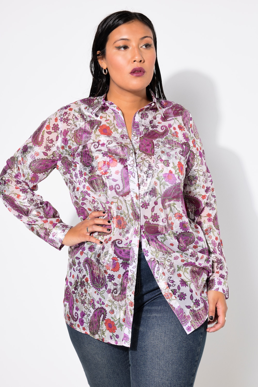 Hemdbluse, Boxy Shape, Paisleyprint