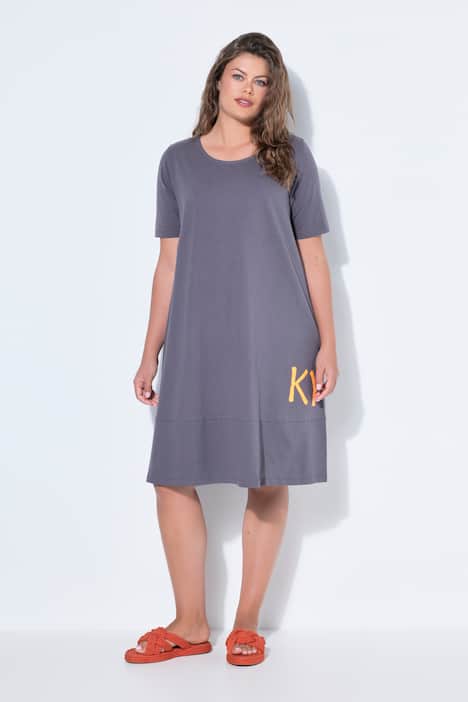 Sukienka z dżerseju, okrągły dekolt, krótki rękaw, OEKO-TEX Made in Green