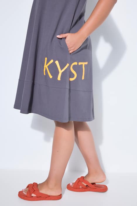 Sukienka z dżerseju, okrągły dekolt, krótki rękaw, OEKO-TEX Made in Green