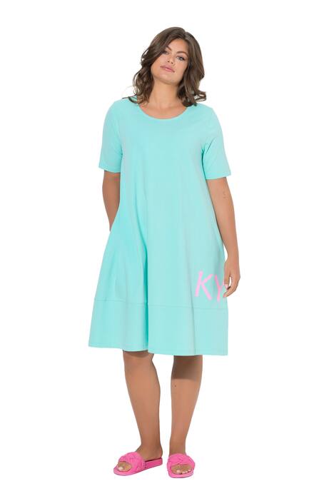 Žerzejové šaty, kulatý výstřih, krátké rukávy, OEKO-TEX Made in Green