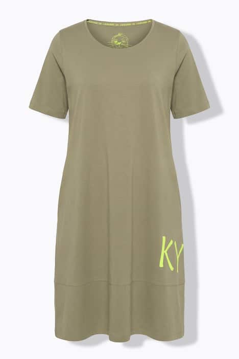 Sukienka z dżerseju, okrągły dekolt, krótki rękaw, OEKO-TEX Made in Green