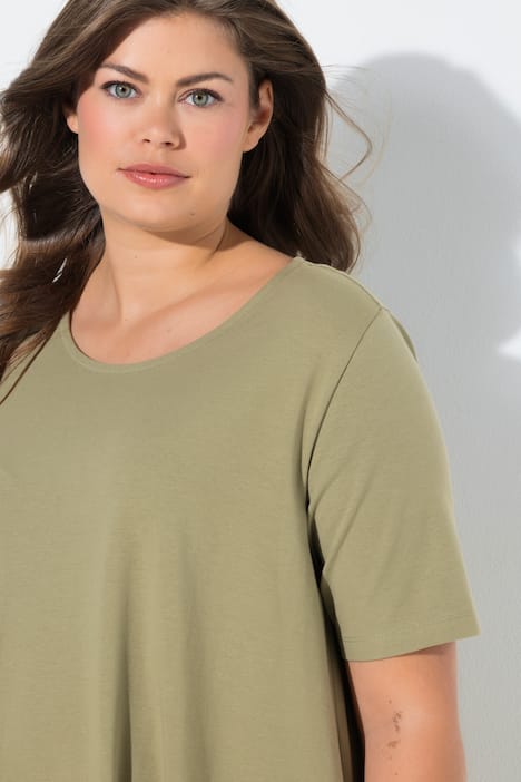 Sukienka z dżerseju, okrągły dekolt, krótki rękaw, OEKO-TEX Made in Green