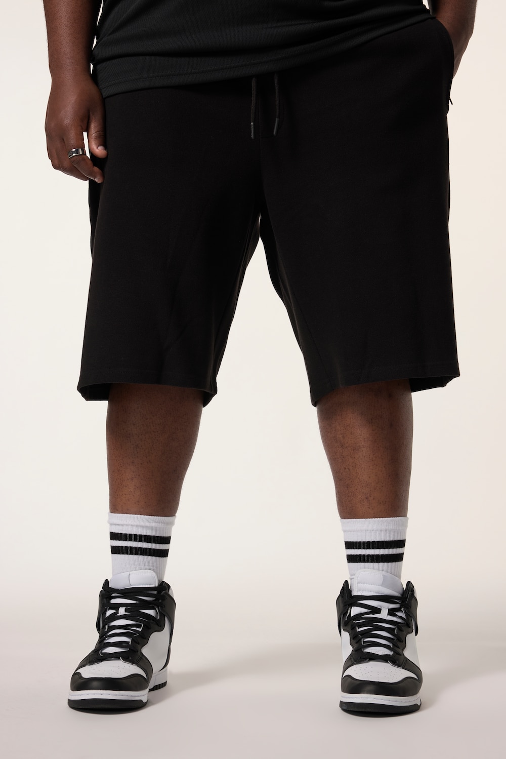 STHUGE sweatshort, baggy fit, gestructureerde sweatstof, elastische band, tot 8XL