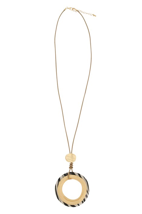 Long chain with double decorative ring