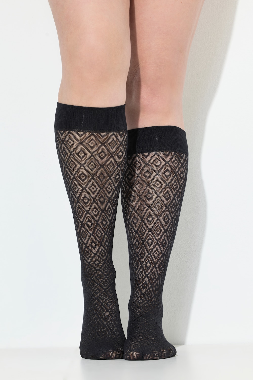 Große Größen Fein-Kniestrümpfe, Damen, schwarz, Größe: 39-42, Synthetische Fasern, Ulla Popken