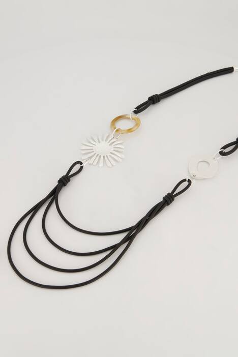 Longkette, Zierringe, Blüten-Anhänger