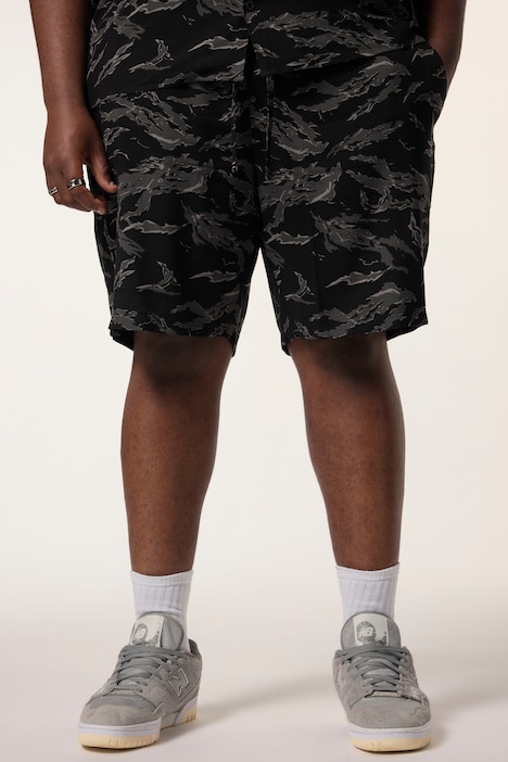 STHUGE bermudashorts, elastisk linning, tropisk all-over print, opptil 8 XL